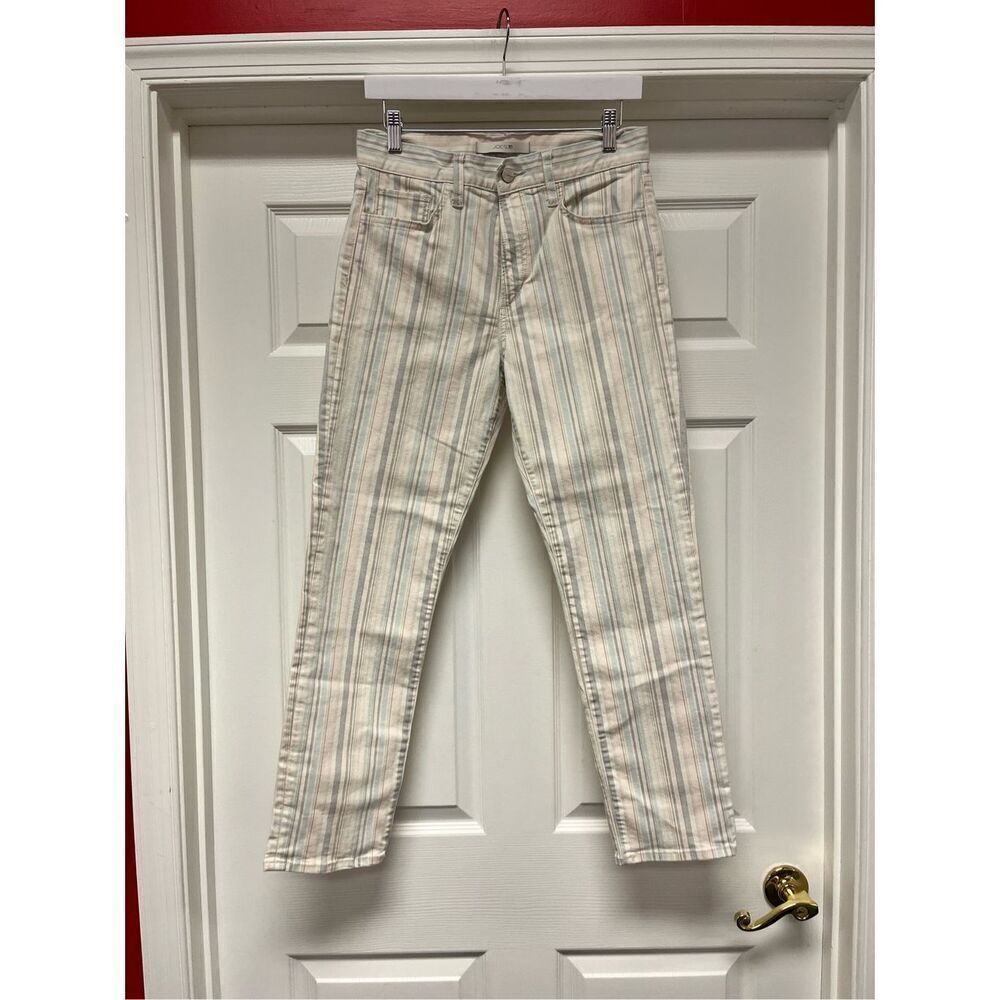 Joe’s Jeans Pale Summer Stripe The Luna High Rise Cigarette Ankle Jeans sz 28 EU